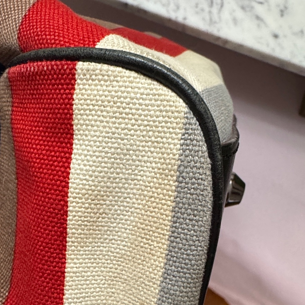 L.A.M.B. Gwen Stefani Canvas and Leather Satchel EUC RARE - Picture 4 of 16